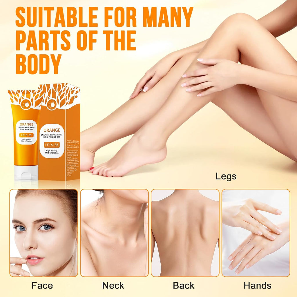 Natural Orange Enzymes Exfoliating Brightening Gel, Deep Cleansing & Moisturising Exfoliating Scrub for Women