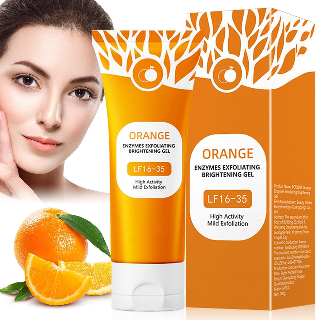 Natural Orange Enzymes Exfoliating Brightening Gel, Deep Cleansing & Moisturising Exfoliating Scrub for Women