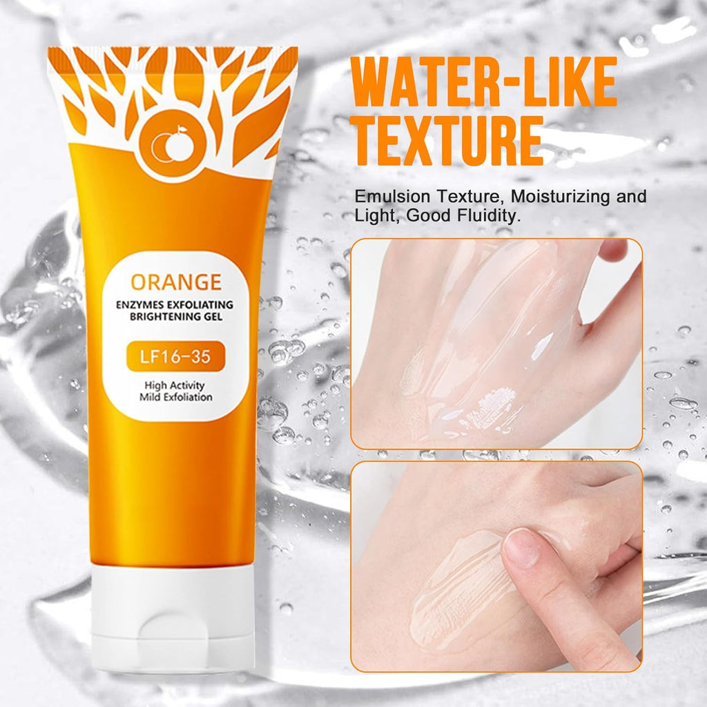 Natural Orange Enzymes Exfoliating Brightening Gel, Deep Cleansing & Moisturising Exfoliating Scrub for Women